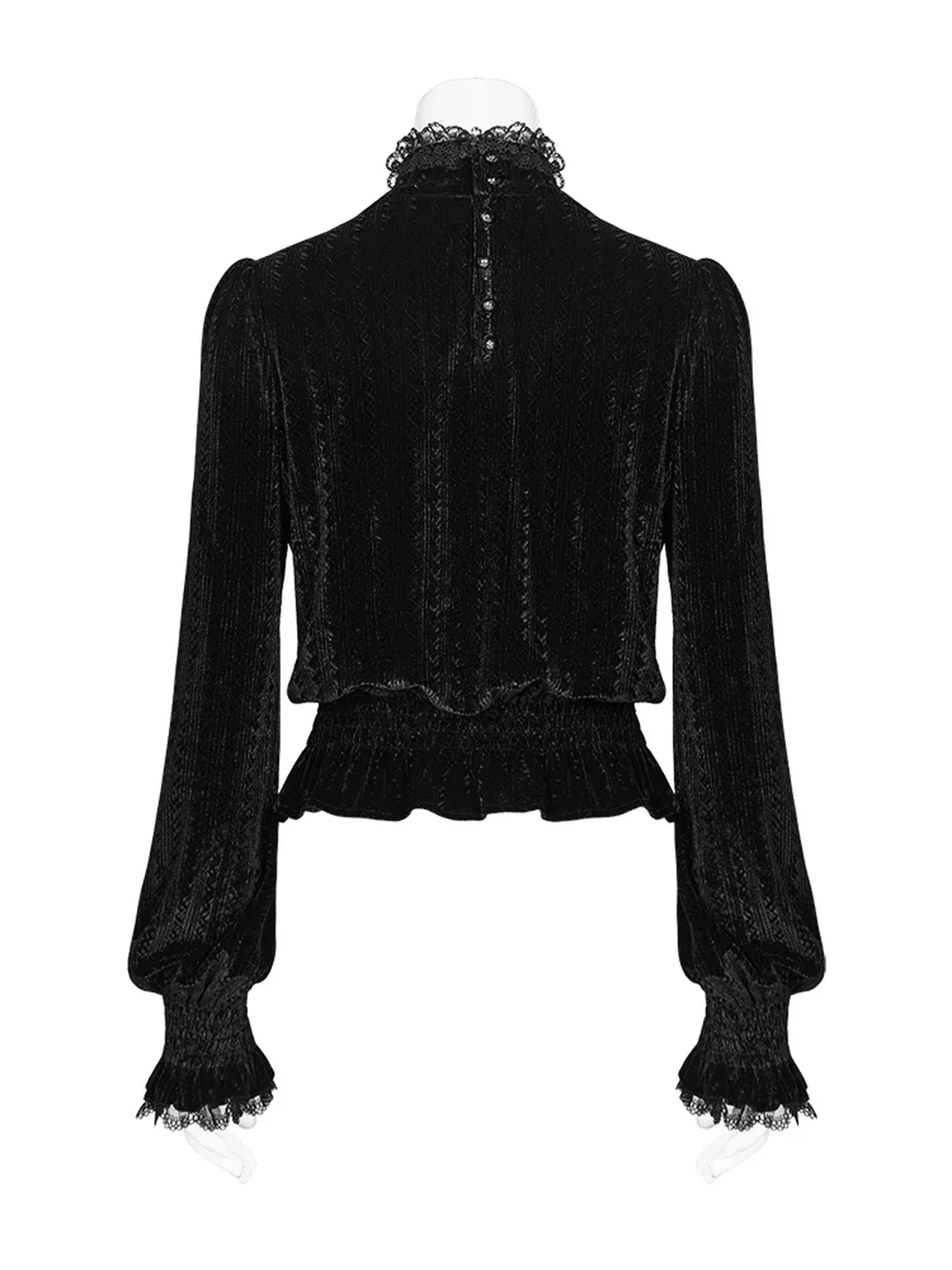 GTLLT | Gothic Textured Velvet Long Sleeve Shirt