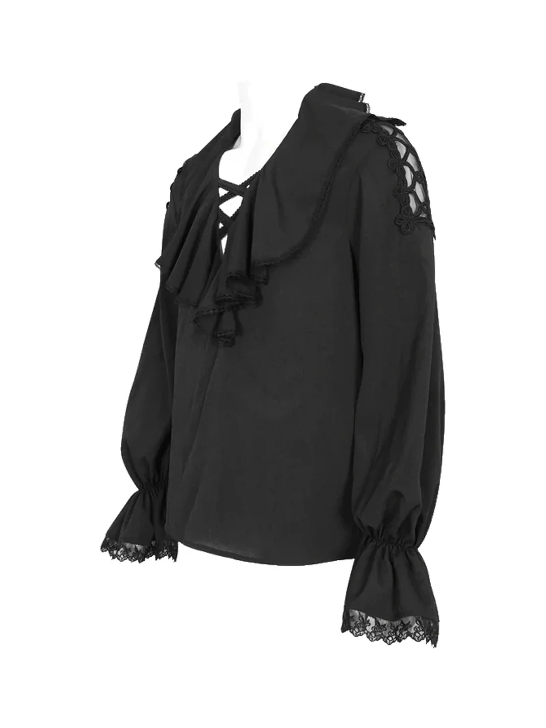 GTLLT | Retro Gothic V-Neck Chiffon Shirt
