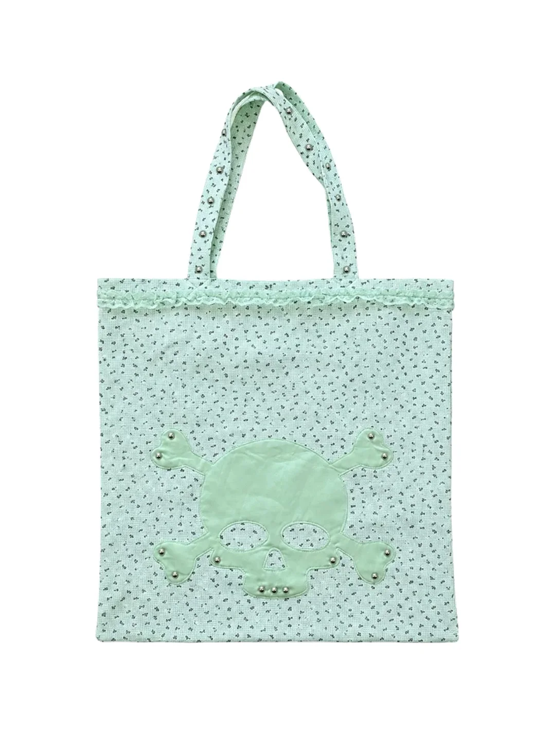 FOURFORTY | Skull Floral Studded Tote Bag