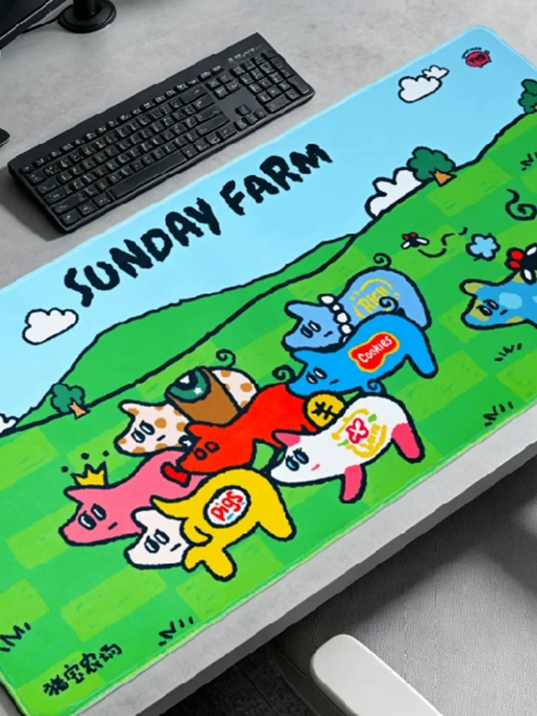 POPSUNDAY | Cartoon Pig Farm Mouse Pad and Desk Mat