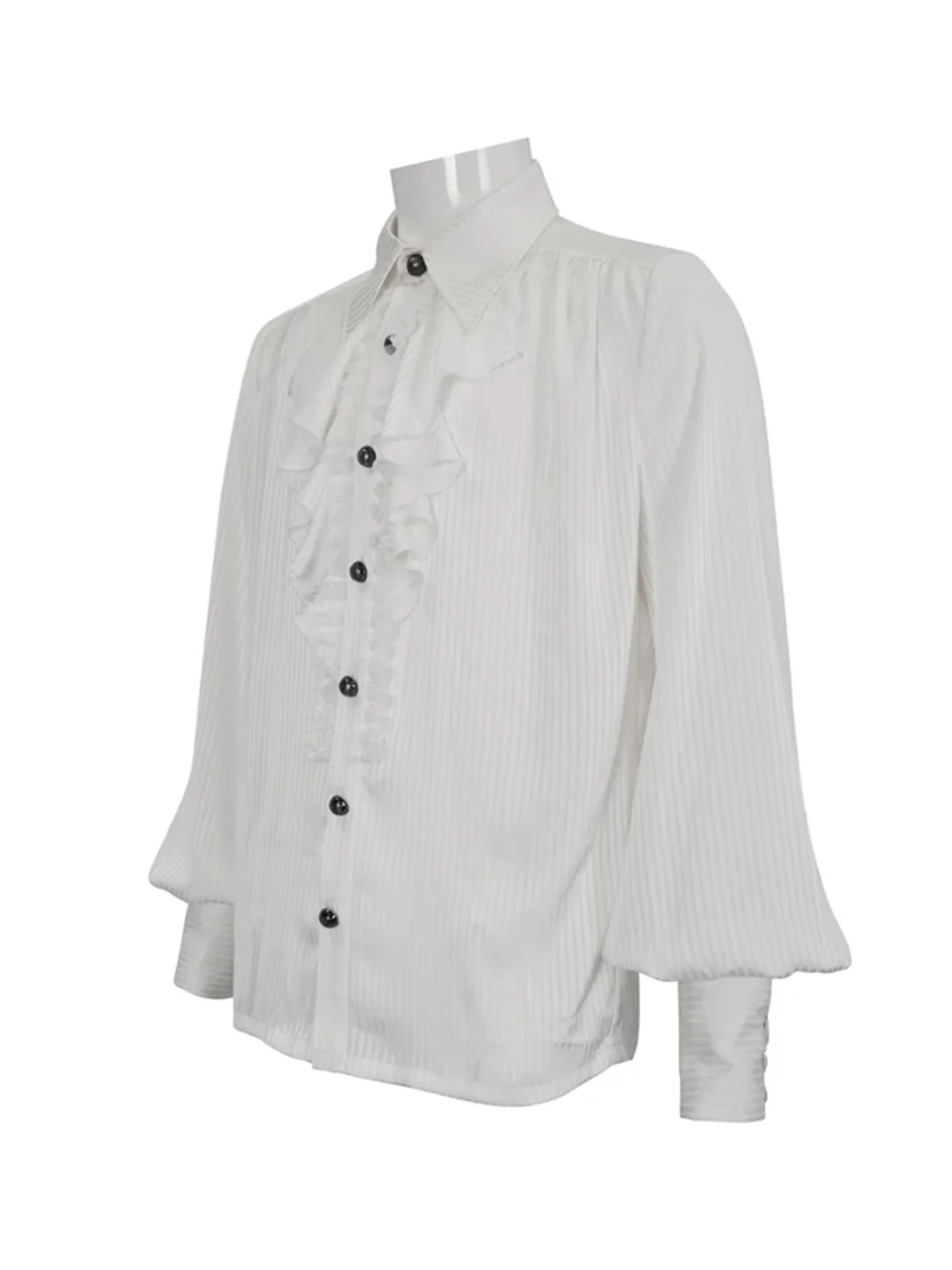 GTLLT | Gothic Striped Ruffle Lantern Sleeve Shirt