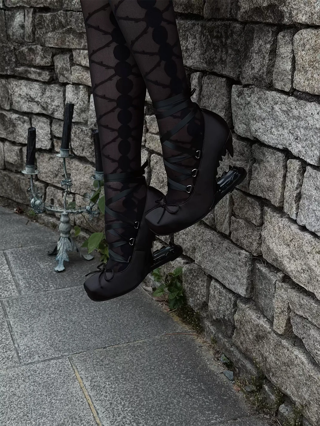 Dolly Bae | Gothic Fang Heel Square Toe Pumps