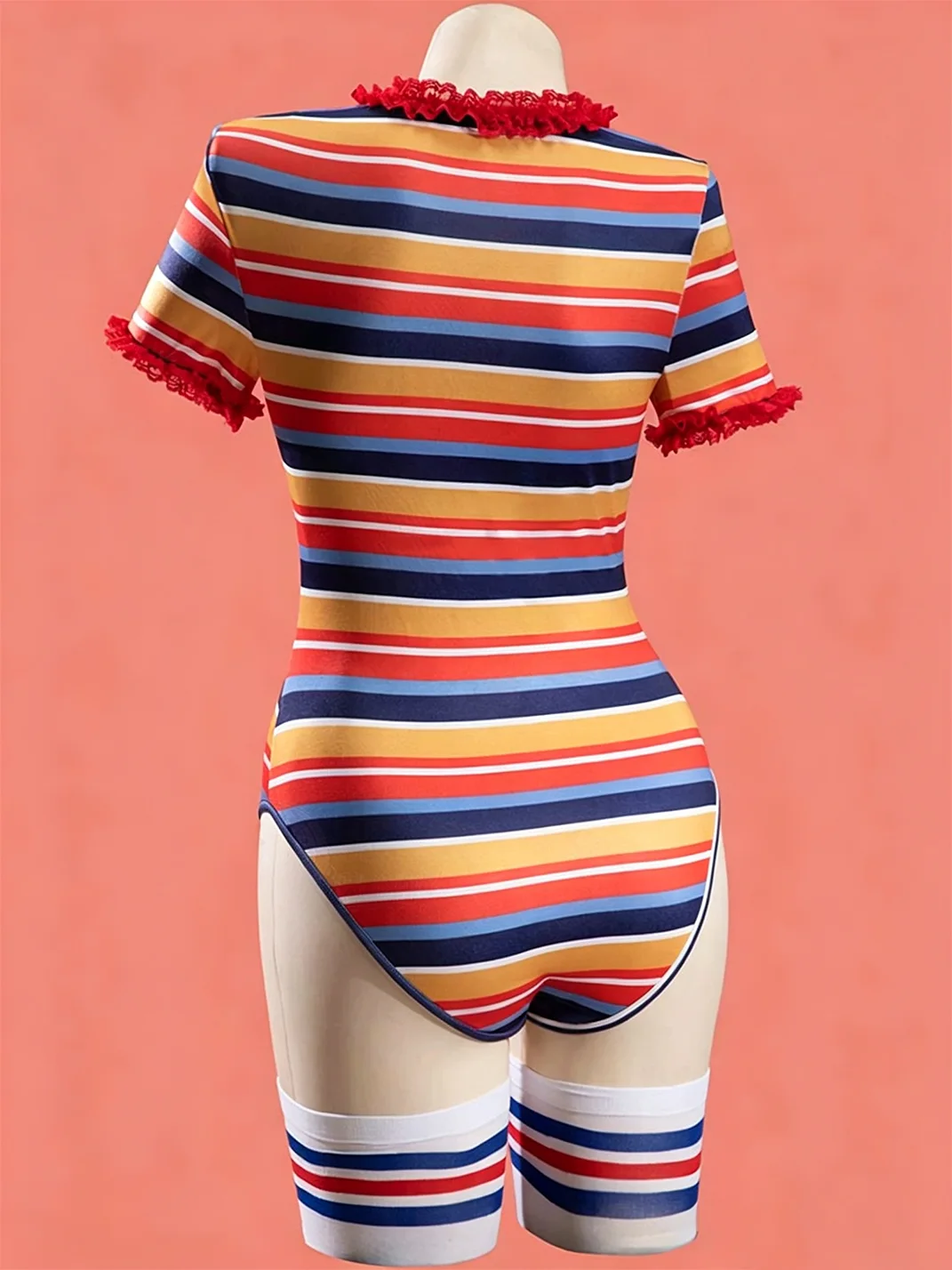 Bbunny | Striped Chucky Cosplay Overall Skirt Set