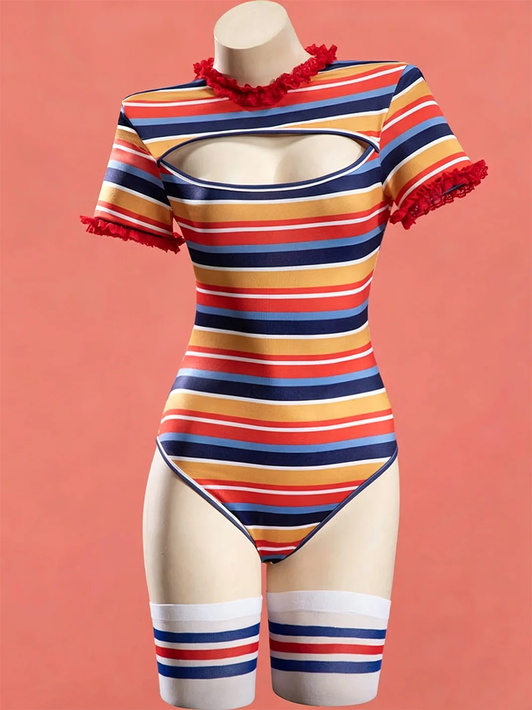 Bbunny | Striped Chucky Cosplay Overall Skirt Set