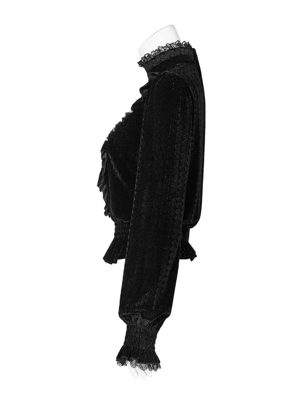GTLLT | Gothic Textured Velvet Long Sleeve Shirt
