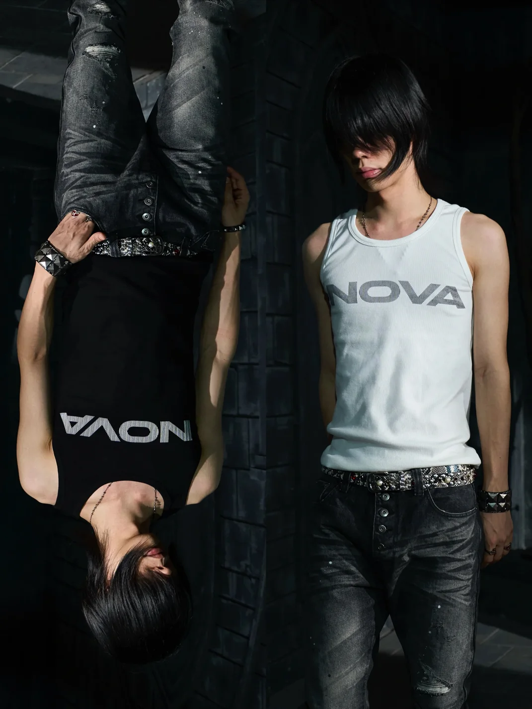 BE A DEVIL | Punk Graphic Ribbed Slim-Fit Tank Top