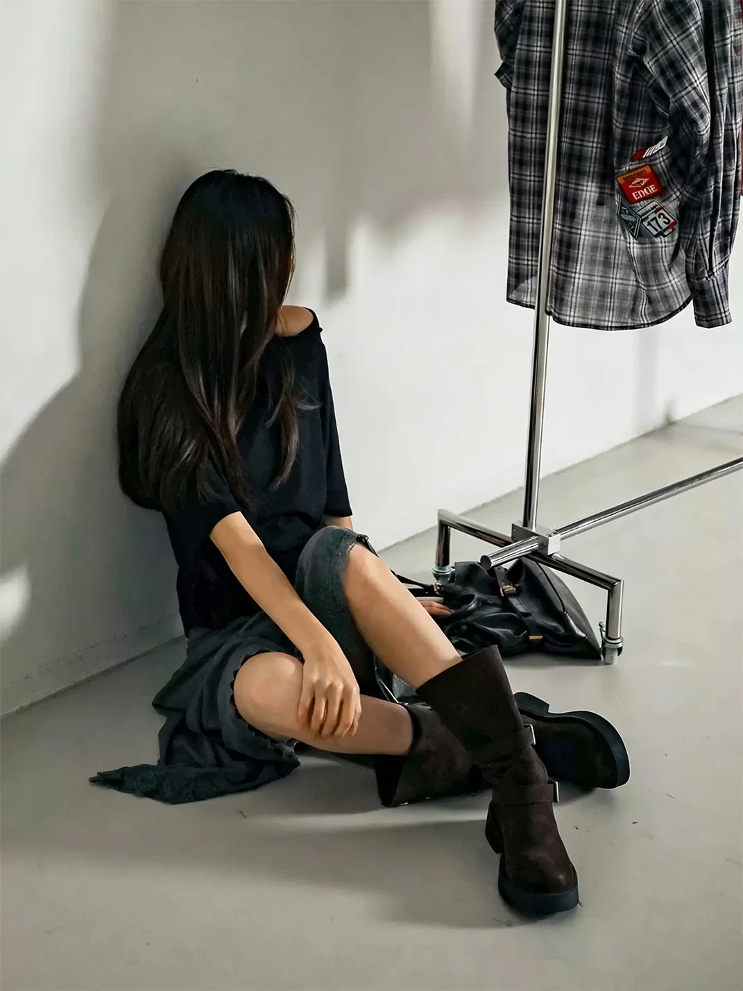 MIAOLV | Vintage Platform Mid-Calf Cowboy Boots