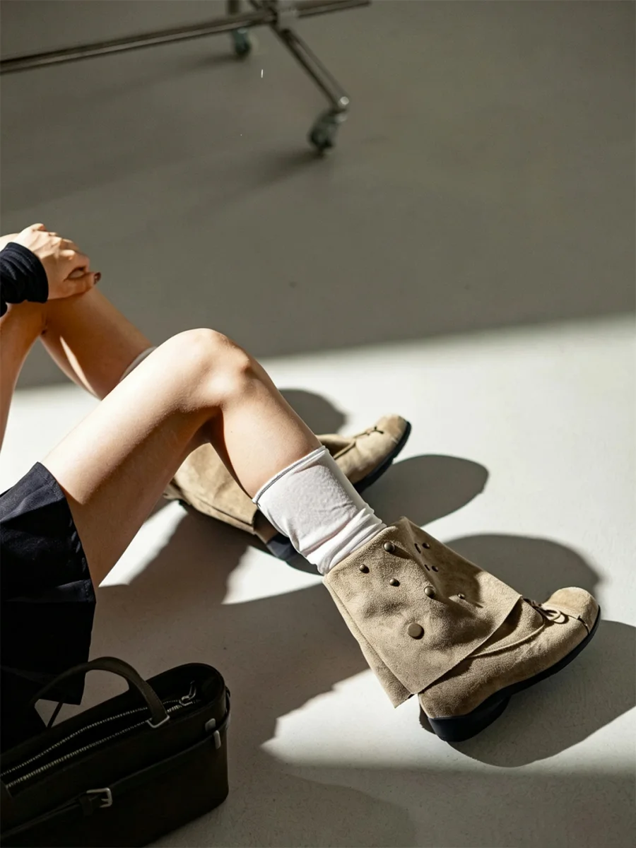 MIAOLV | Studded Bow Slouch Ankle Boots - 4