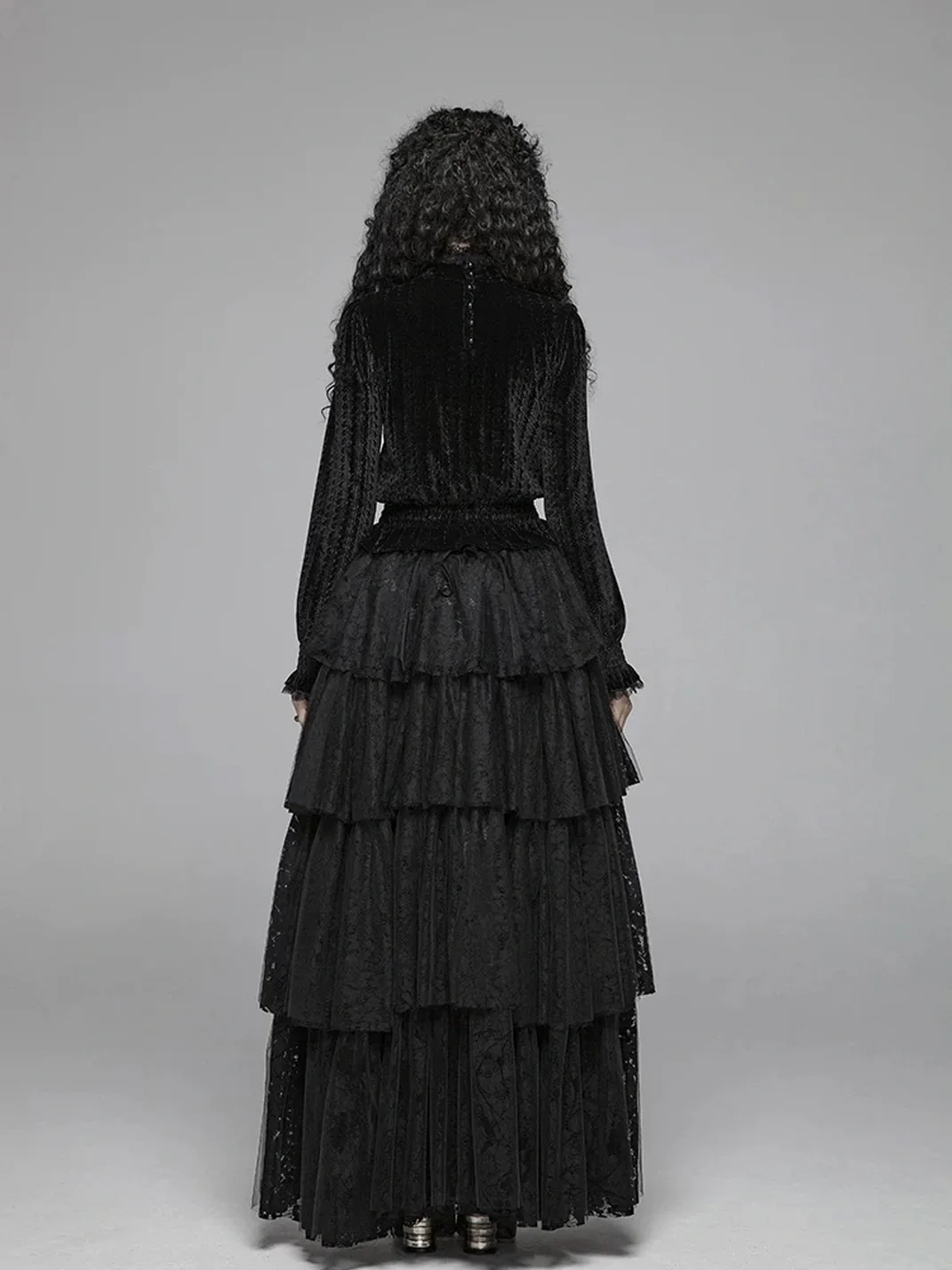 GTLLT | Gothic Textured Velvet Long Sleeve Shirt