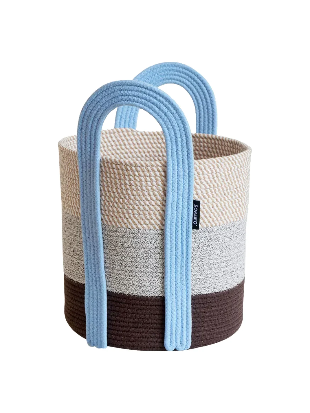 SOREMO | Color Block Woven Laundry Storage Basket