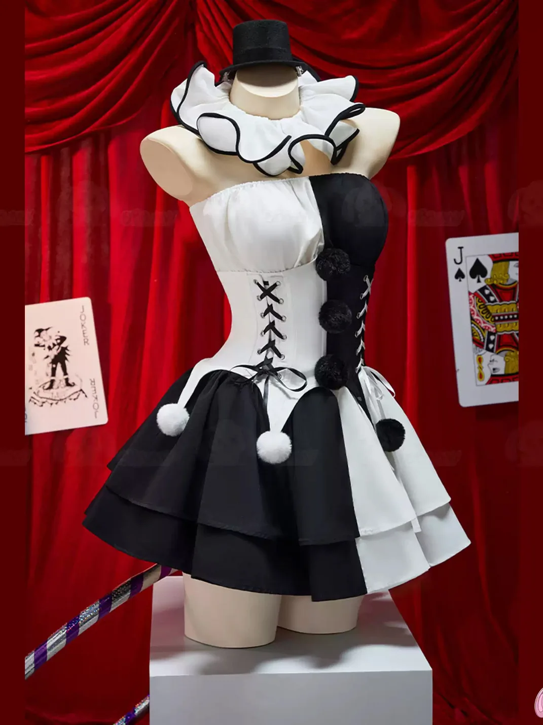 Bbunny | Gothic Black And White Jester Costume Set