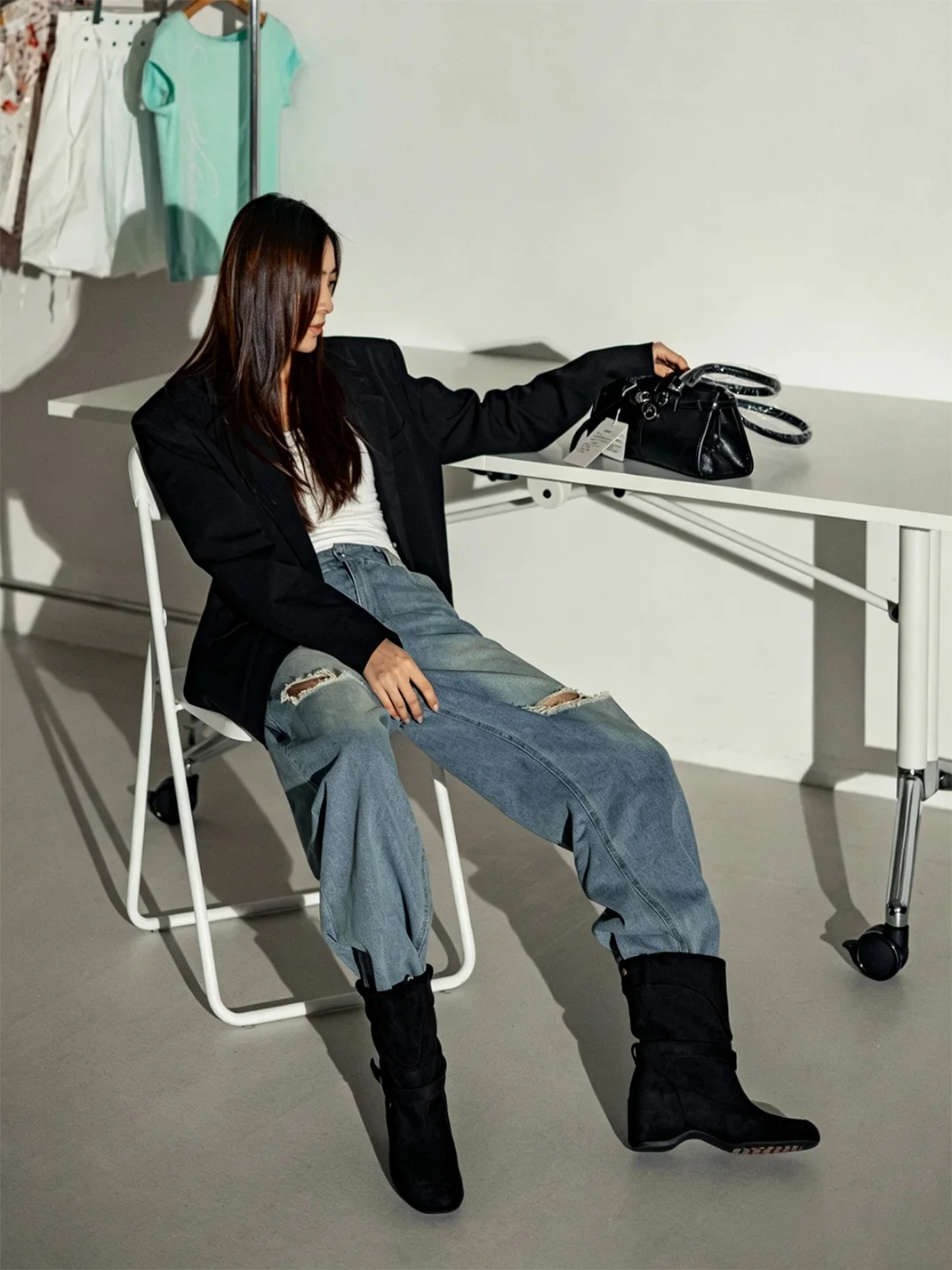 MIAOLV | Retro Buckle Western Ankle Boots