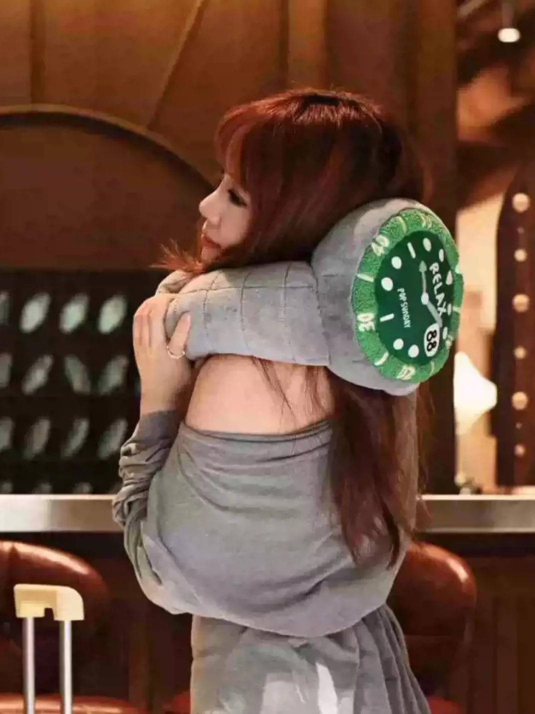 POPSUNDAY | Plush Watch-Shaped U-Shaped Neck Pillow