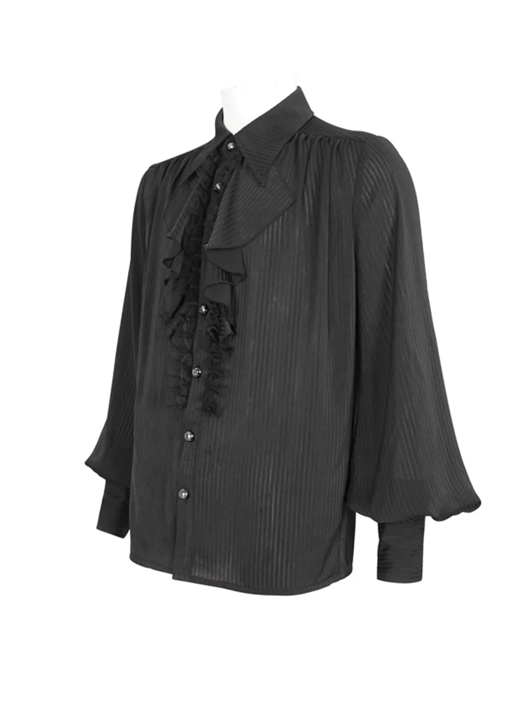 GTLLT | Gothic Striped Ruffle Lantern Sleeve Shirt