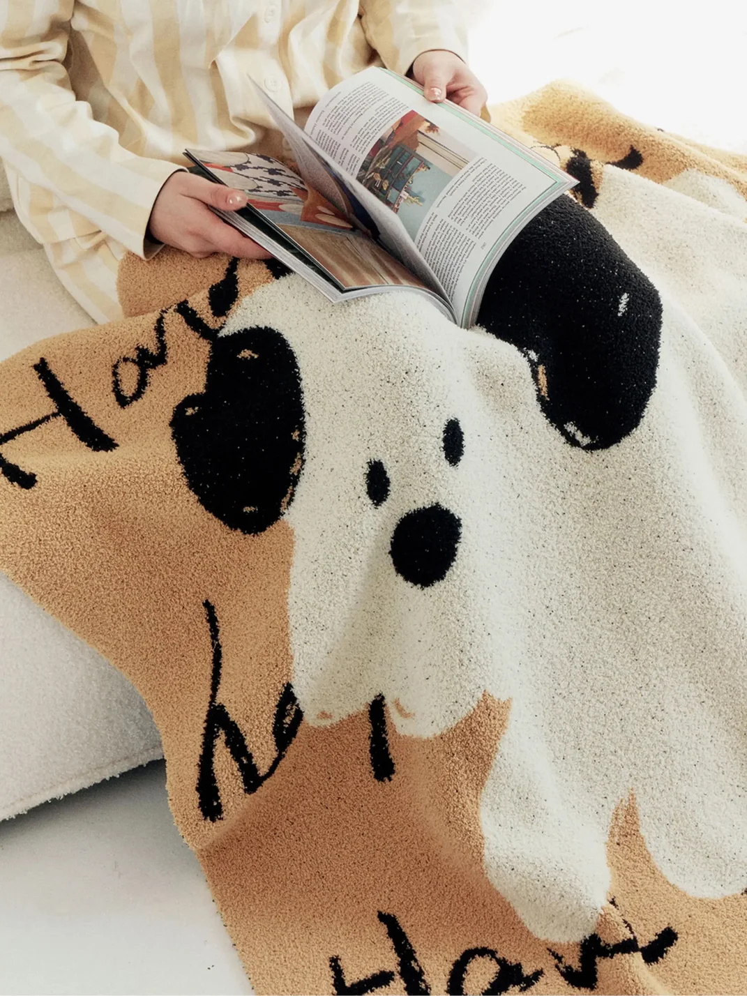 SOREMO | Cartoon Puppy Plush Throw Blanket