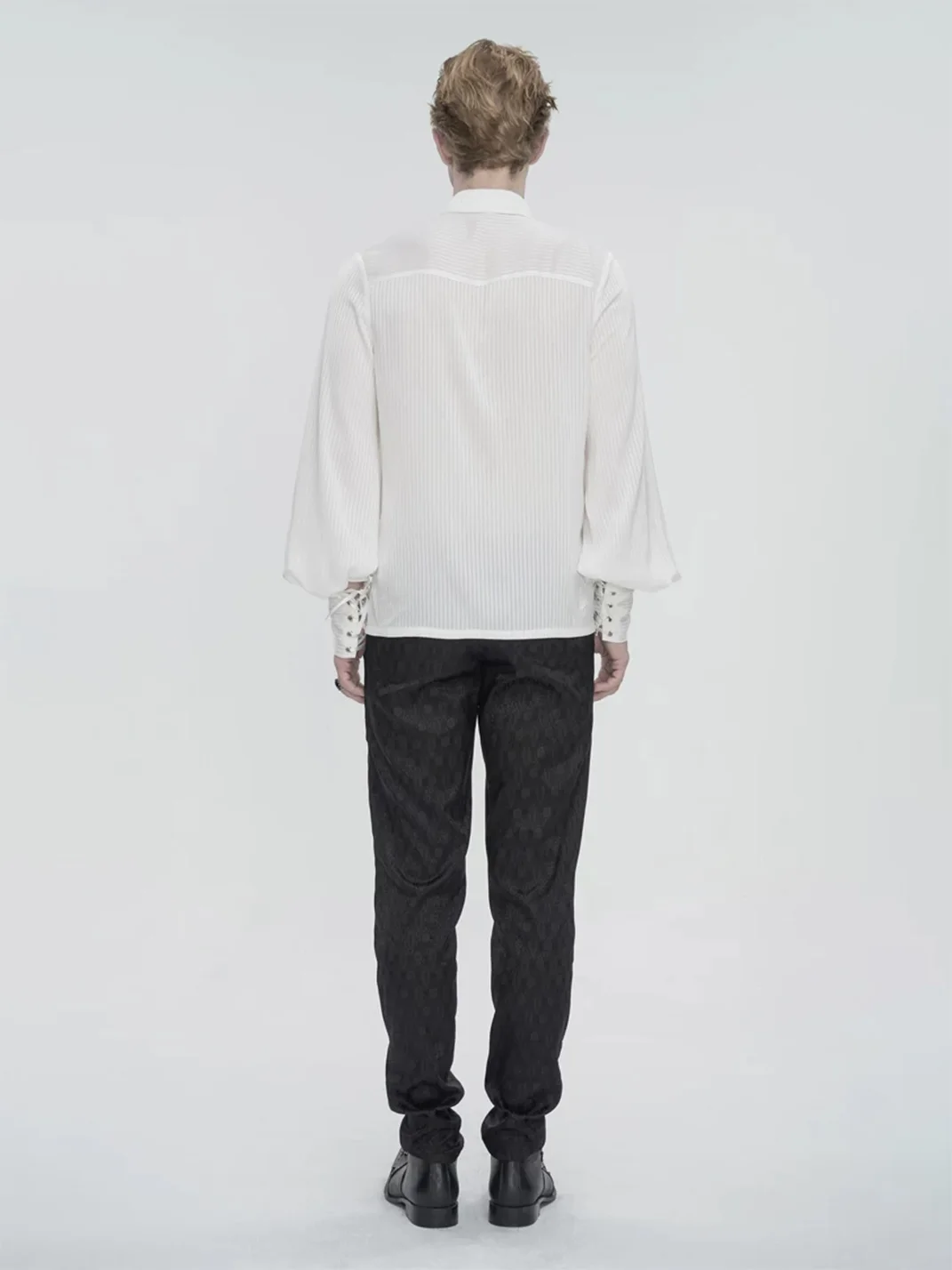 GTLLT | Gothic Striped Ruffle Lantern Sleeve Shirt