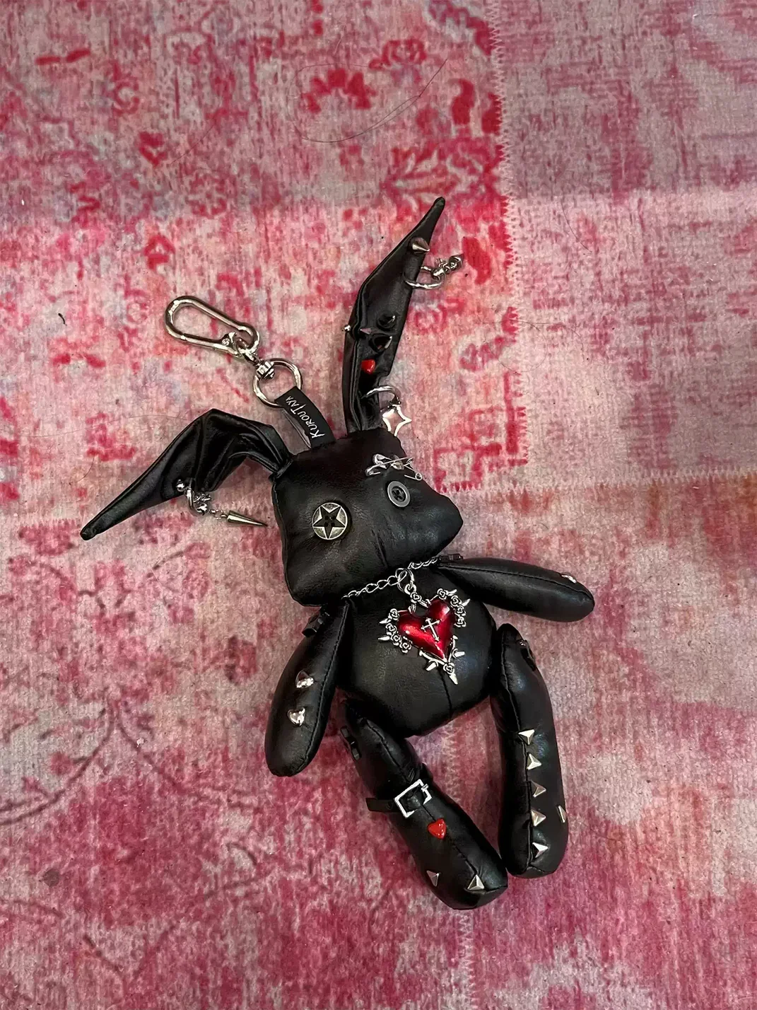 Kuroutaya | Y2K Studded Plush Rabbit Keychain