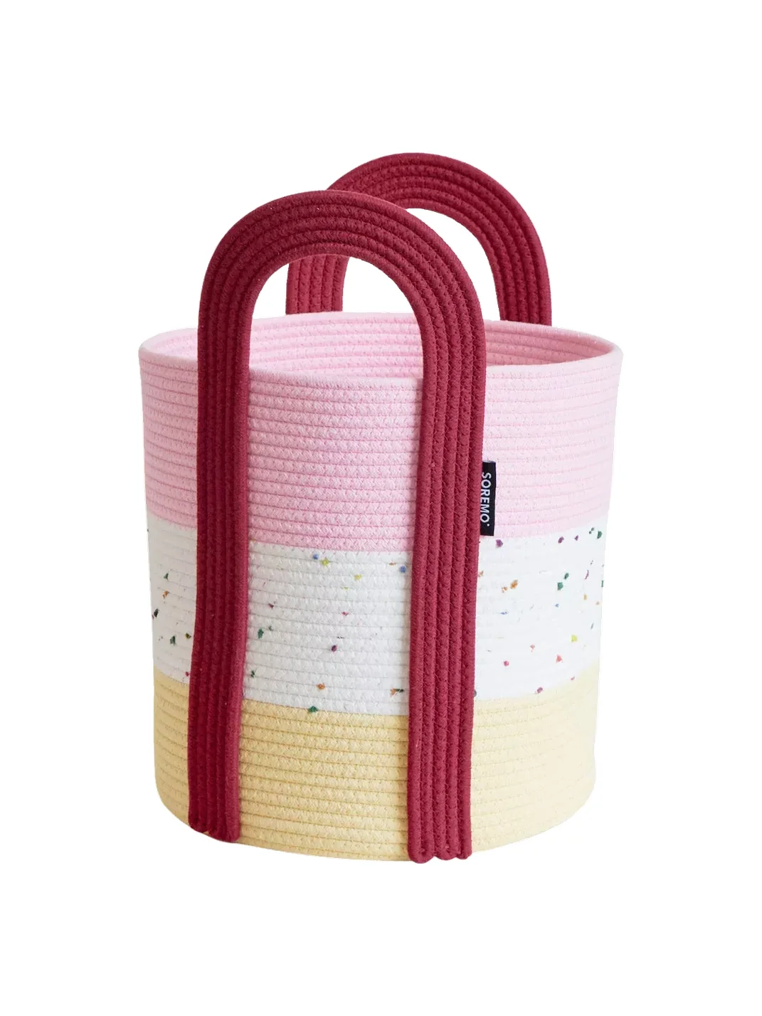 SOREMO | Color Block Woven Laundry Storage Basket