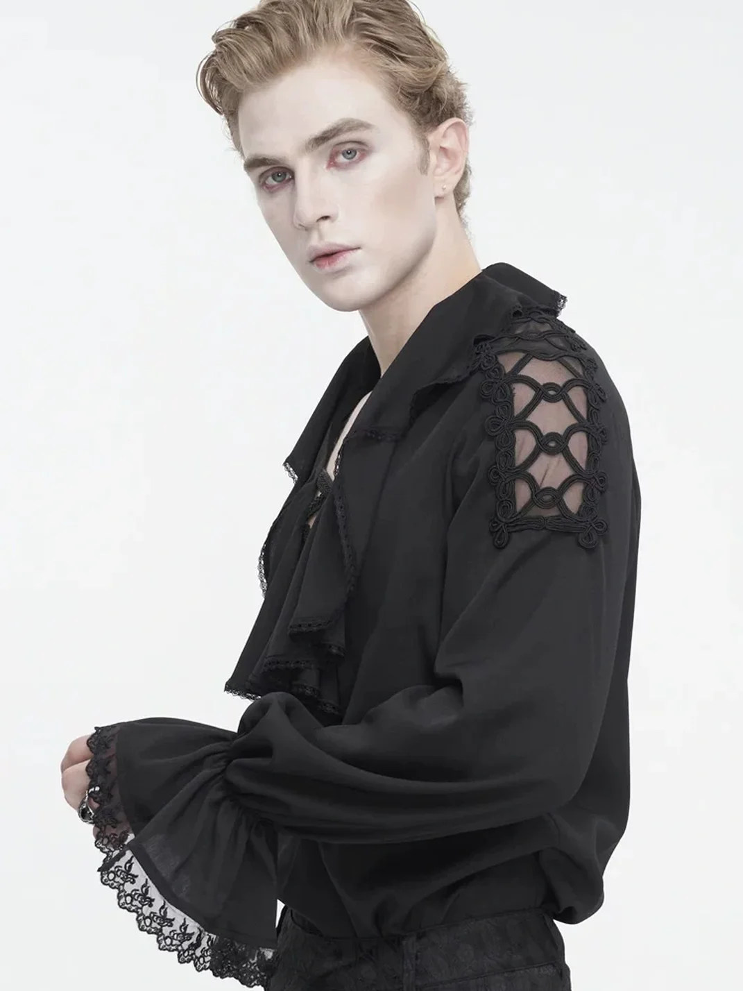 GTLLT | Retro Gothic V-Neck Chiffon Shirt
