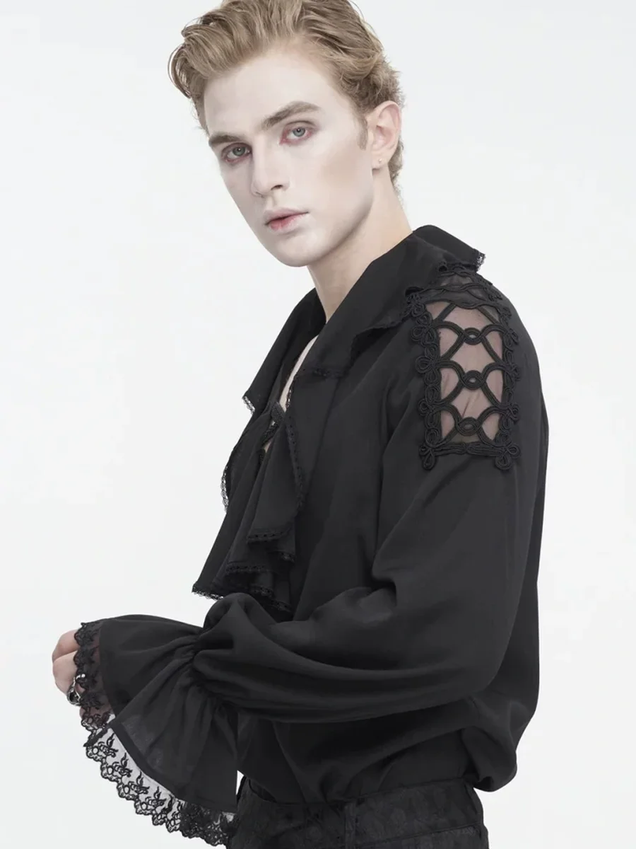 GTLLT | Retro Gothic V-Neck Chiffon Shirt - 2