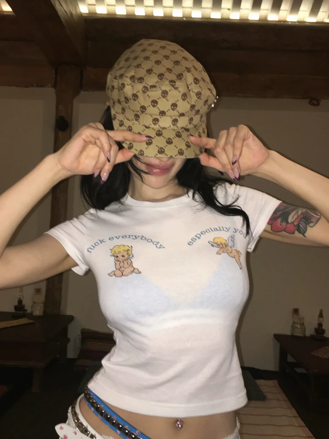 FOURFORTY | Skull Pattern Sailor Newsboy Cap