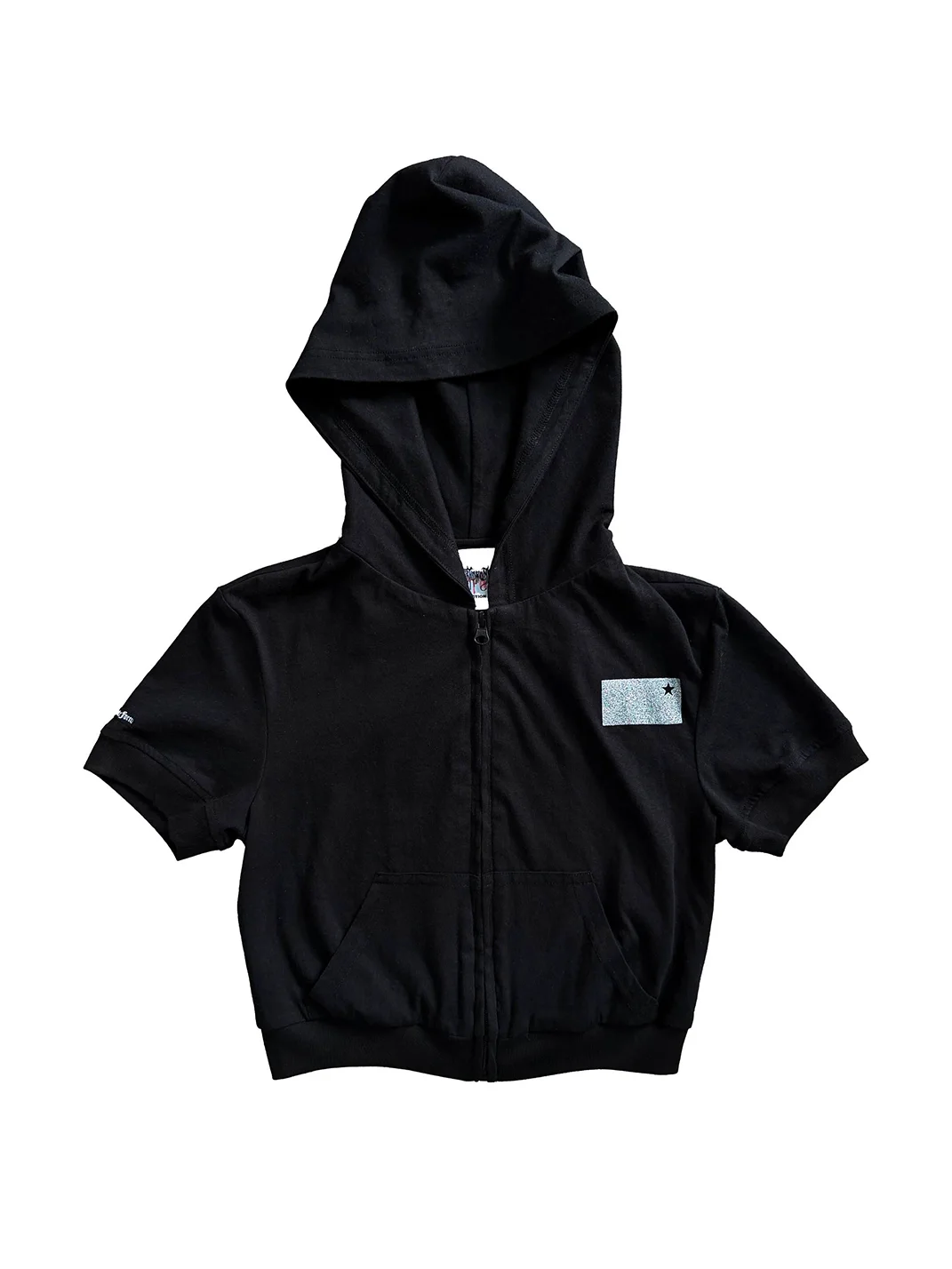 FOURFORTY | Cropped Graphic Short Sleeve Zip Hoodie