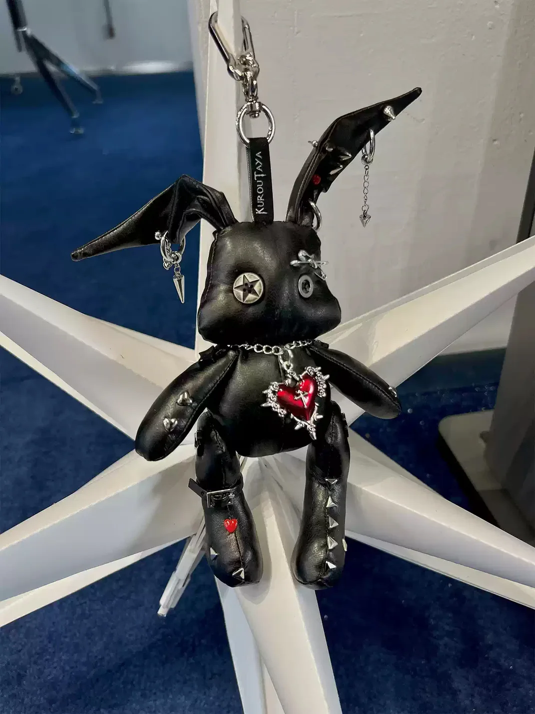 Kuroutaya | Y2K Studded Plush Rabbit Keychain