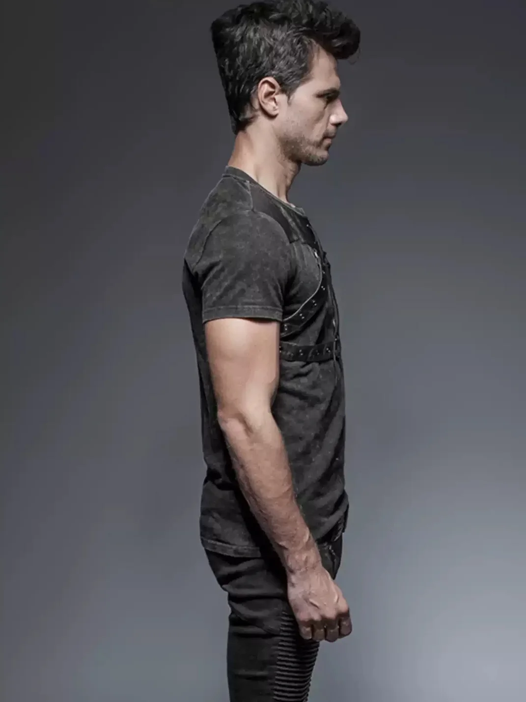 GTLLT | Punk Lace-Up Slim Fit T-Shirt
