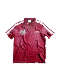 BE A DEVIL | British Flag Horse Print Cropped Polo Shirt