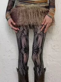 Bokior | Retro Gothic Patterned Mesh Tights