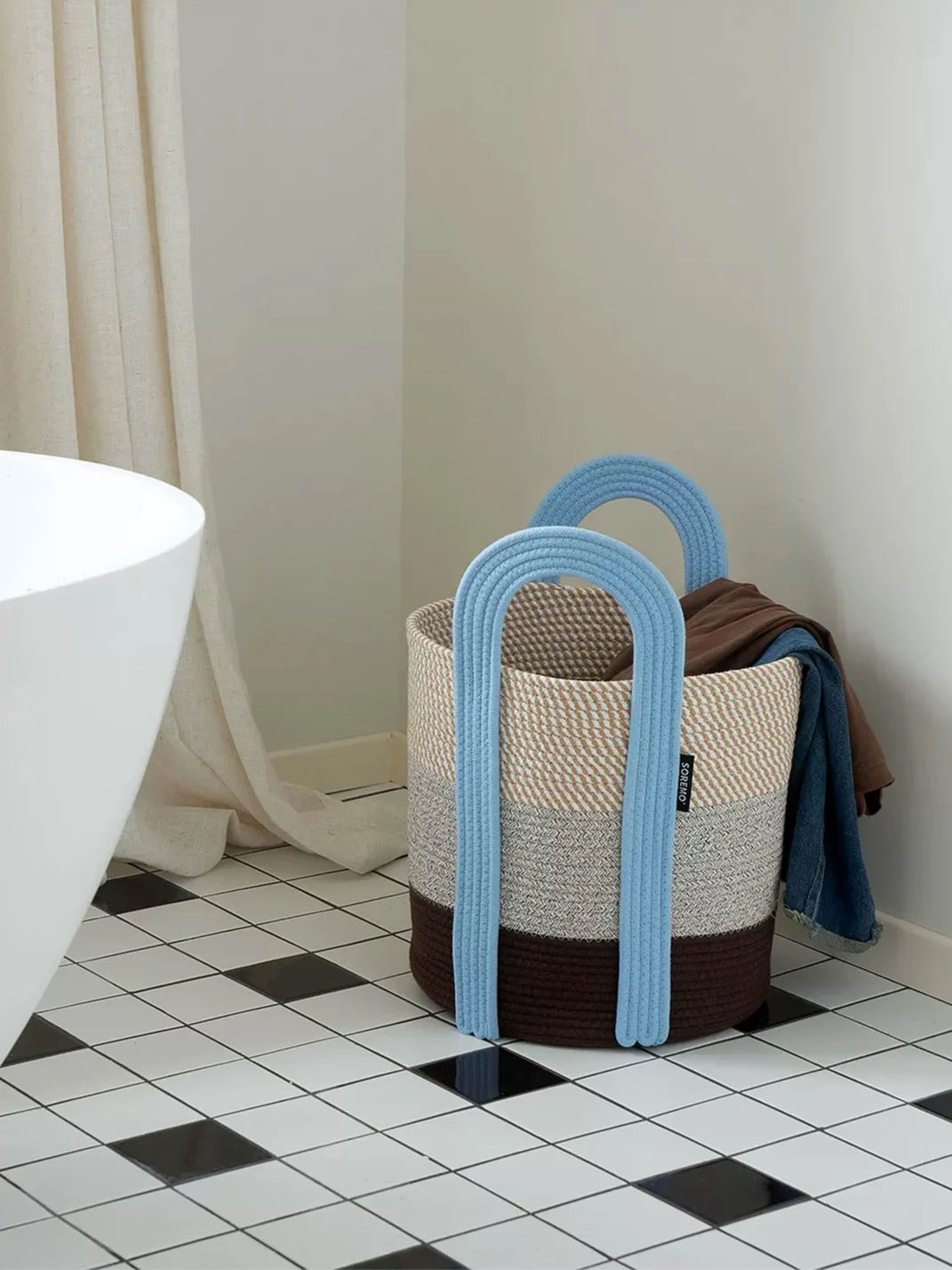SOREMO | Color Block Woven Laundry Storage Basket