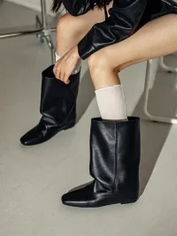 MIAOLV | Retro Square Toe Wide Calf Boots