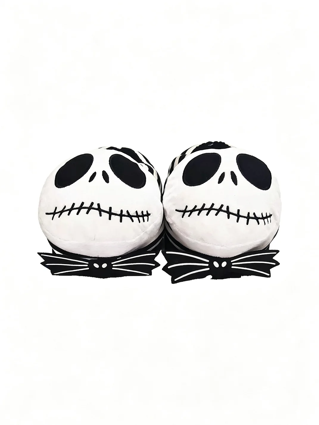 Tacit Choice | Striped Skull Plush Open Toe Slippers