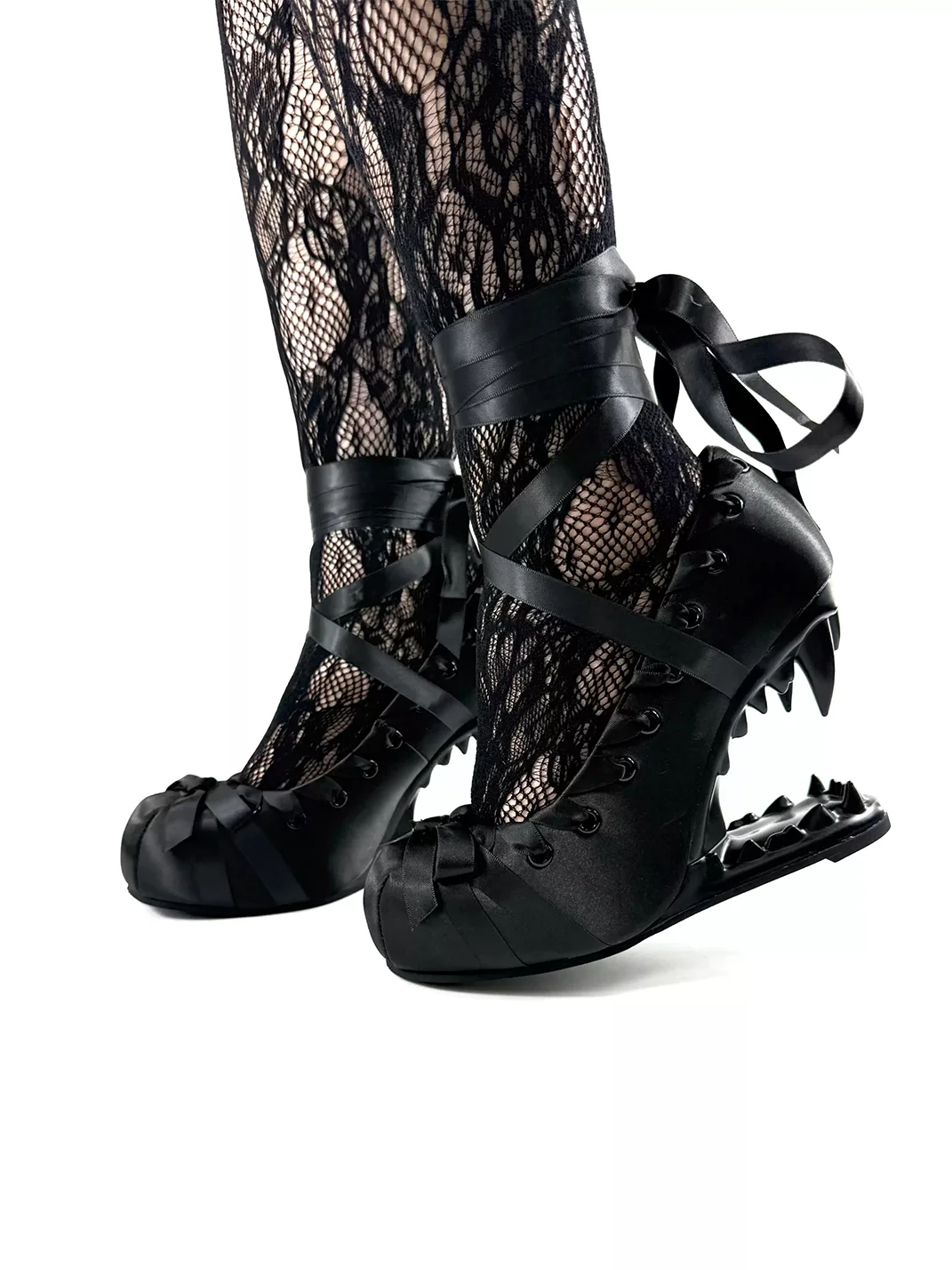 Dolly Bae | Gothic Spiked Heel Lolita Bow Pumps
