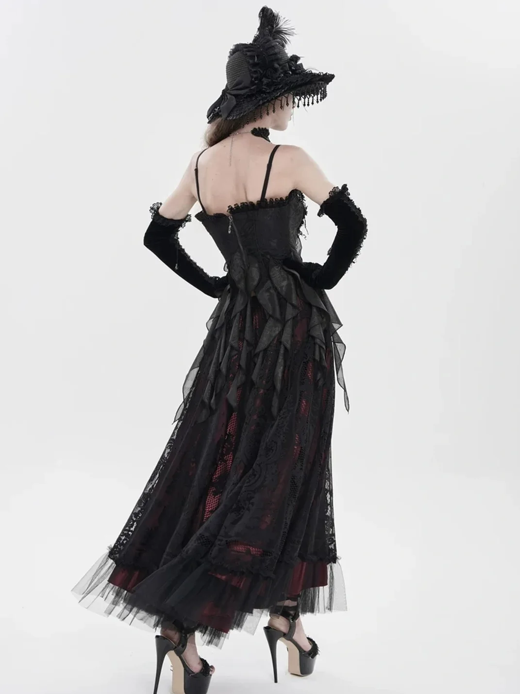 GTLLT | Gothic Jacquard Lace-Up Corset Camisole Top