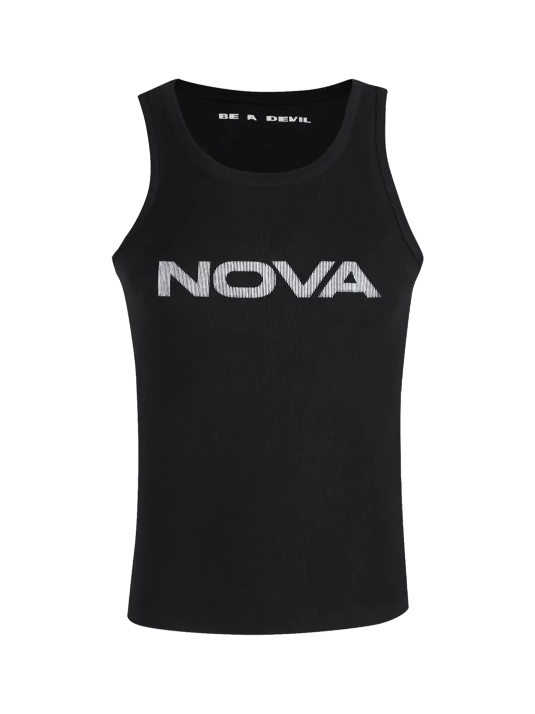 BE A DEVIL | Punk Graphic Ribbed Slim-Fit Tank Top