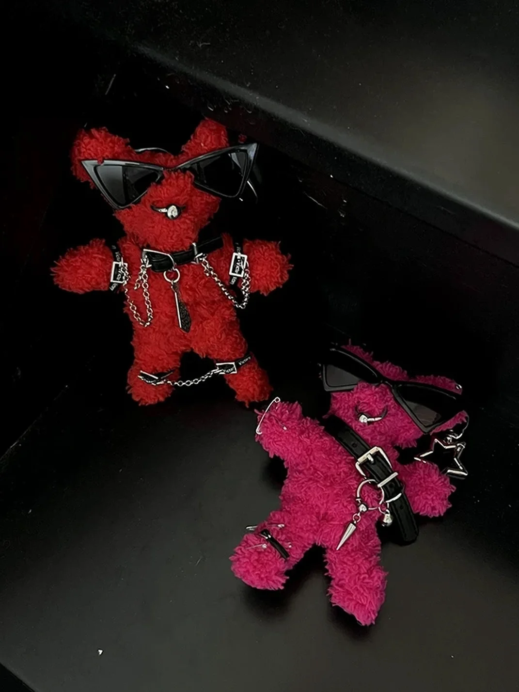 Kuroutaya | Punk Plush Teddy Bear Keychain