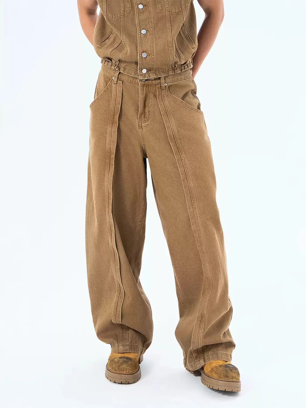 CLP | Pleated Relaxed Wide-Leg Jeans
