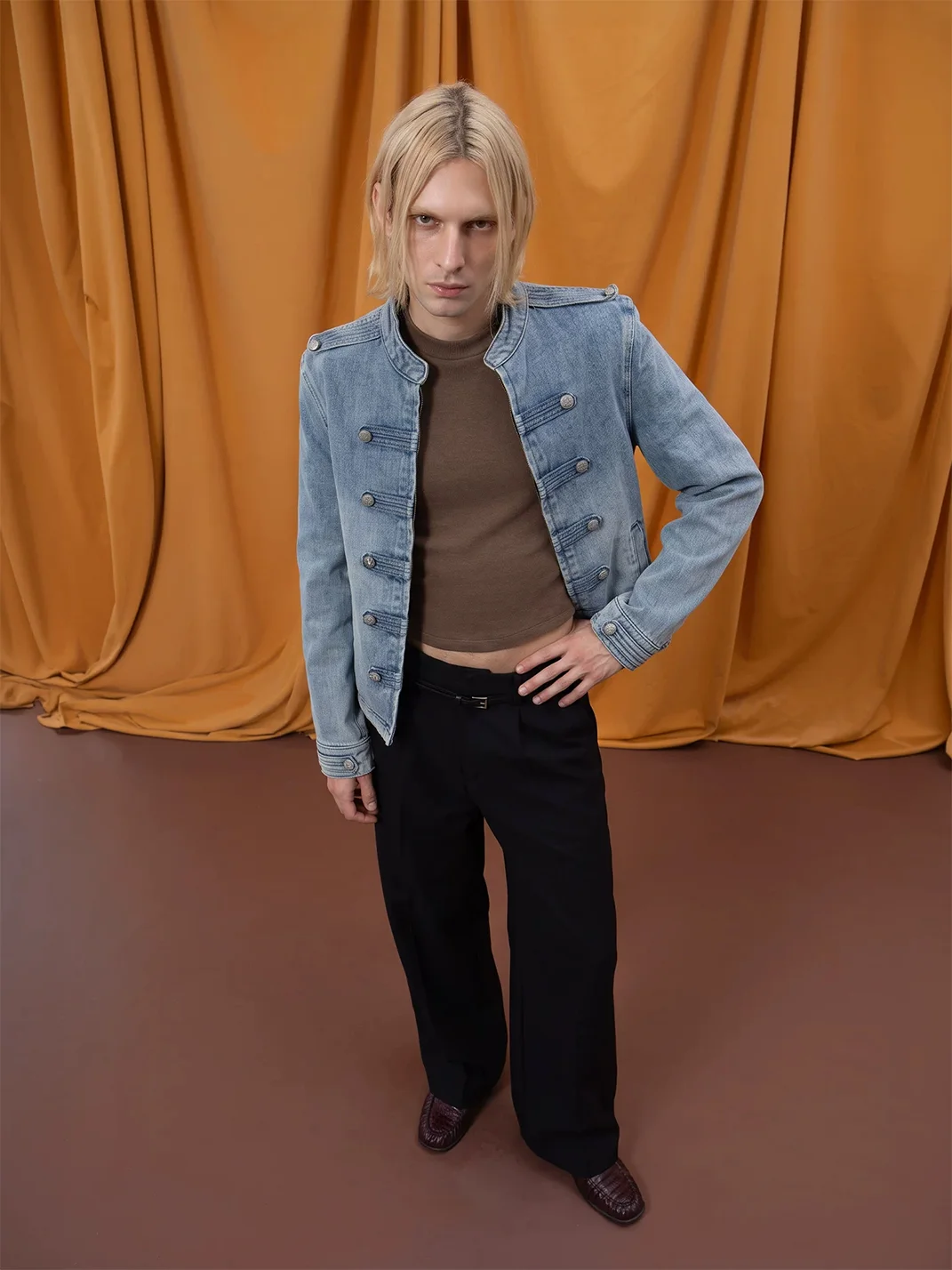 CLP | Cropped Double-Breasted Denim Jacket