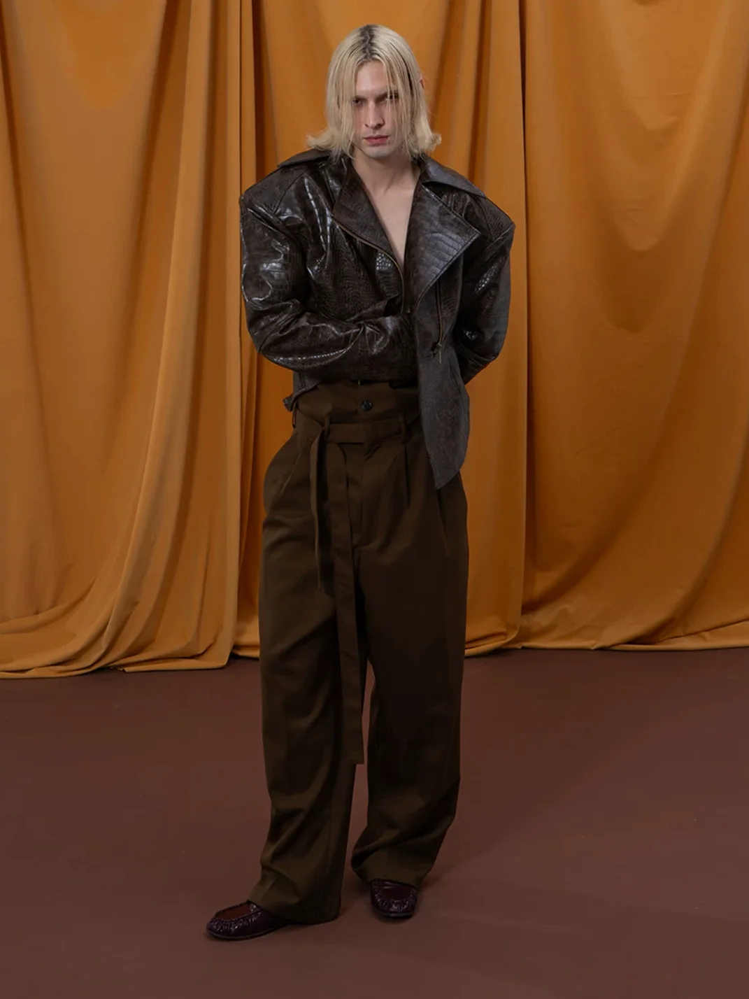 CLP | Foldover Waist Wide-Leg Trousers
