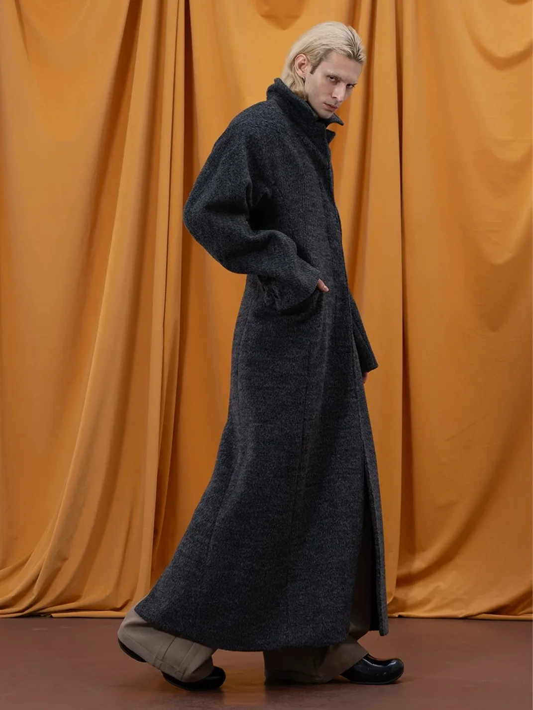 CLP | Dark Gray Long Cocoon Coat
