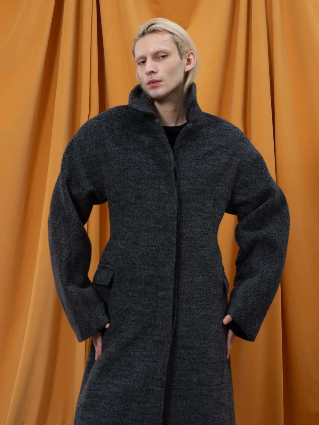 CLP | Dark Gray Long Cocoon Coat