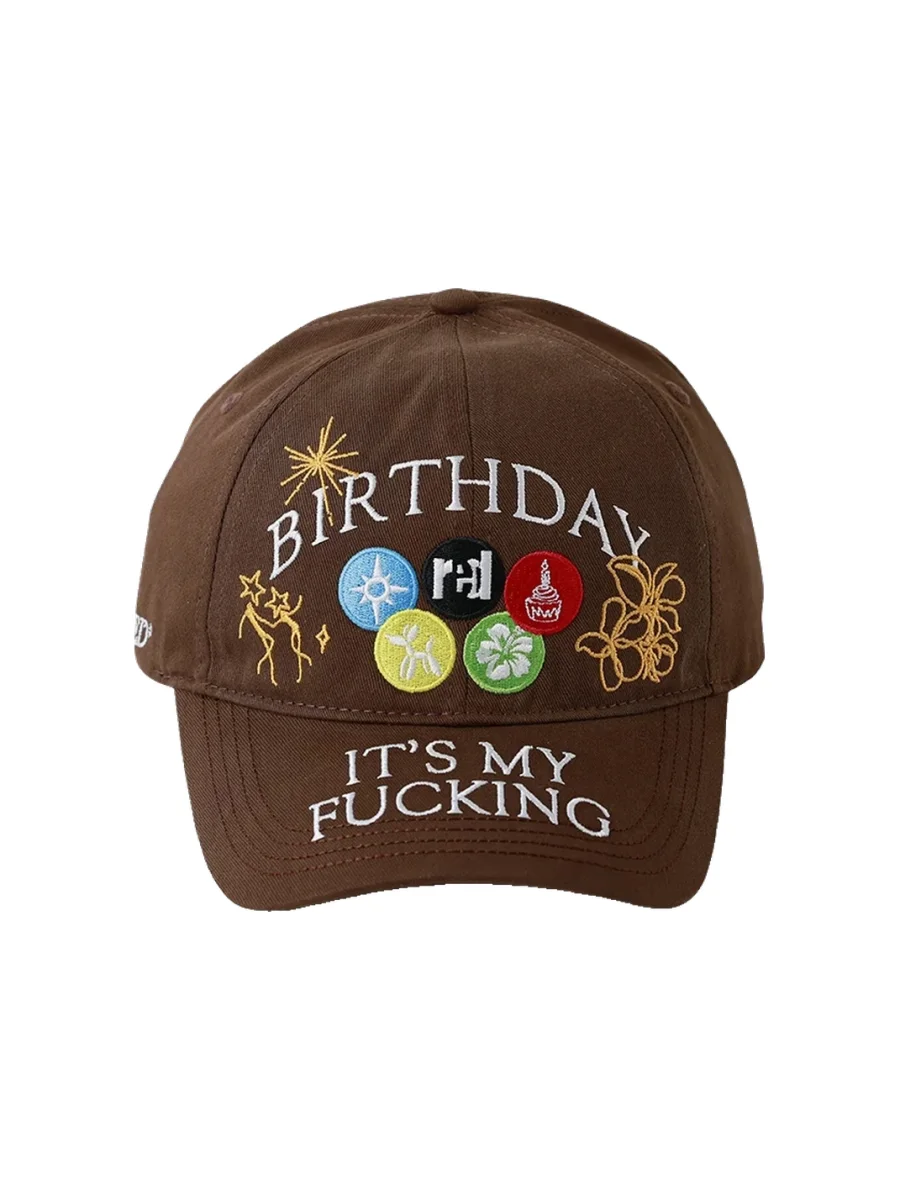 REDRINSE | Birthday Embroidered Curved Brim Baseball Cap - 3