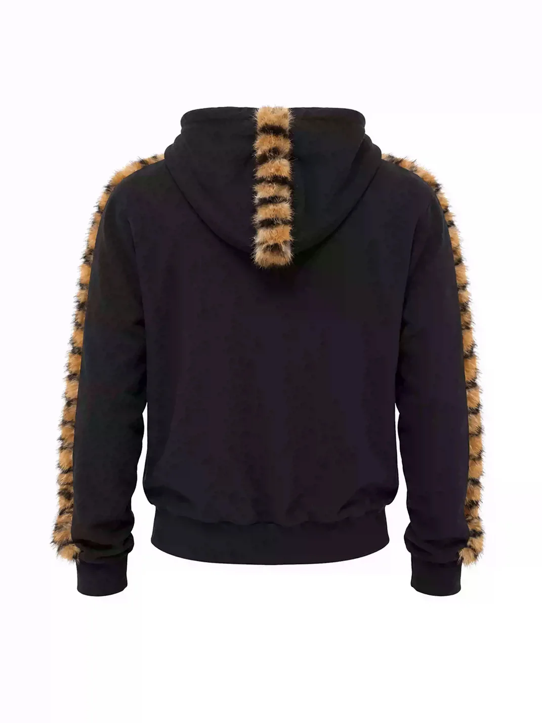 KARMANISTIC | Leopard Trim Relaxed Zip-Up Hoodie