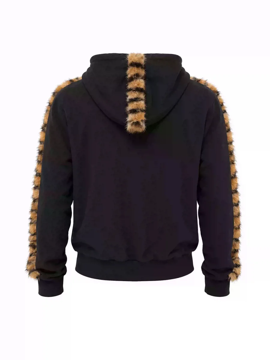 KARMANISTIC | Leopard Trim Relaxed Zip-Up Hoodie - 2