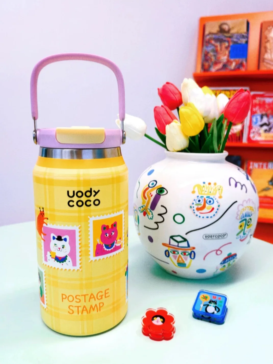 Uodycoco | Cute Cartoon Portable Insulated Water Bottle