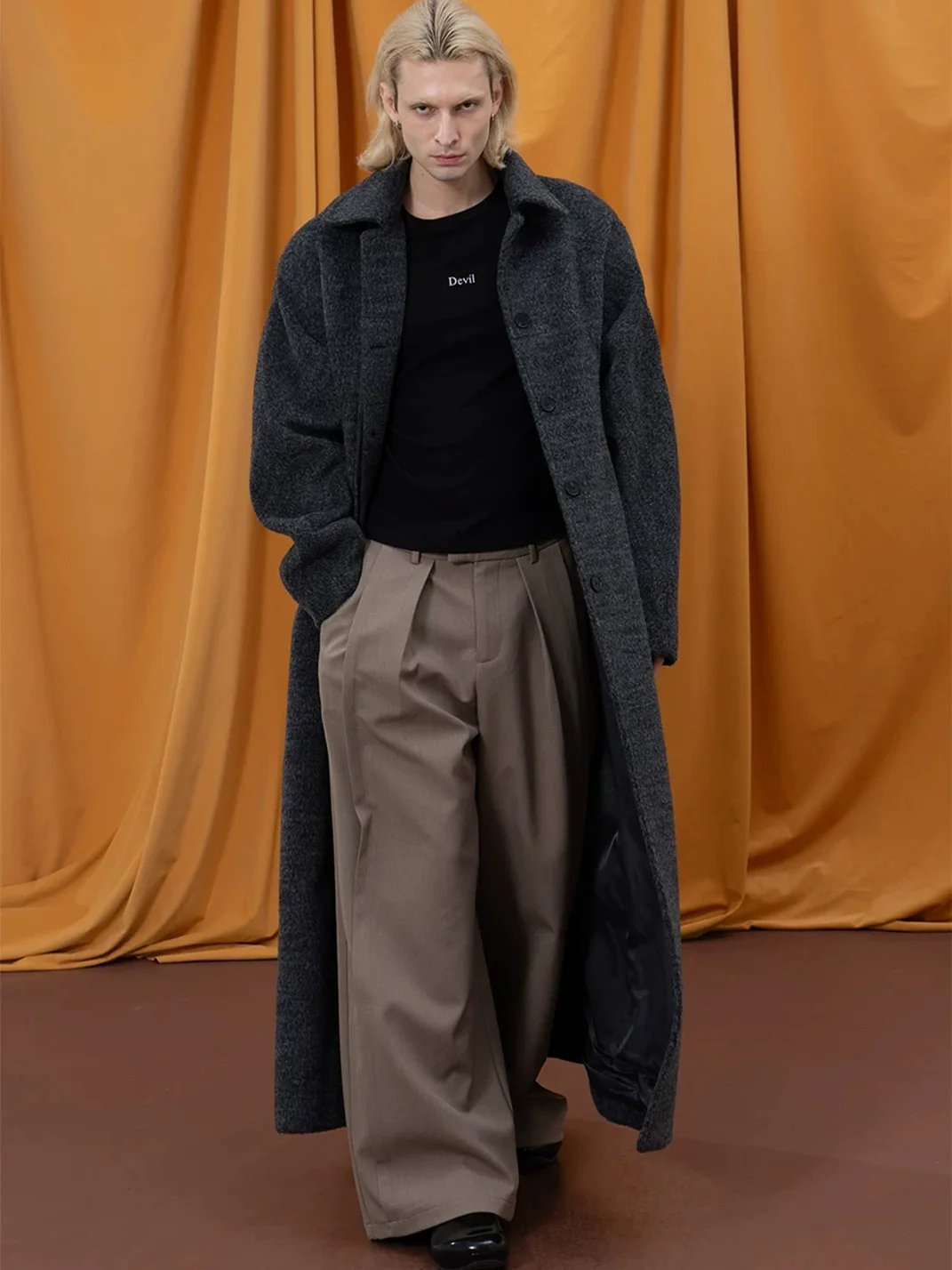 CLP | Dark Gray Long Cocoon Coat