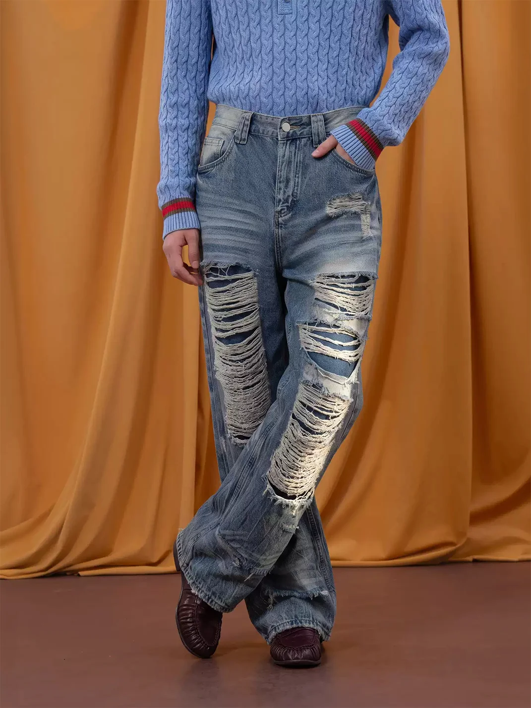CLP | Distressed Wide Leg Jeans