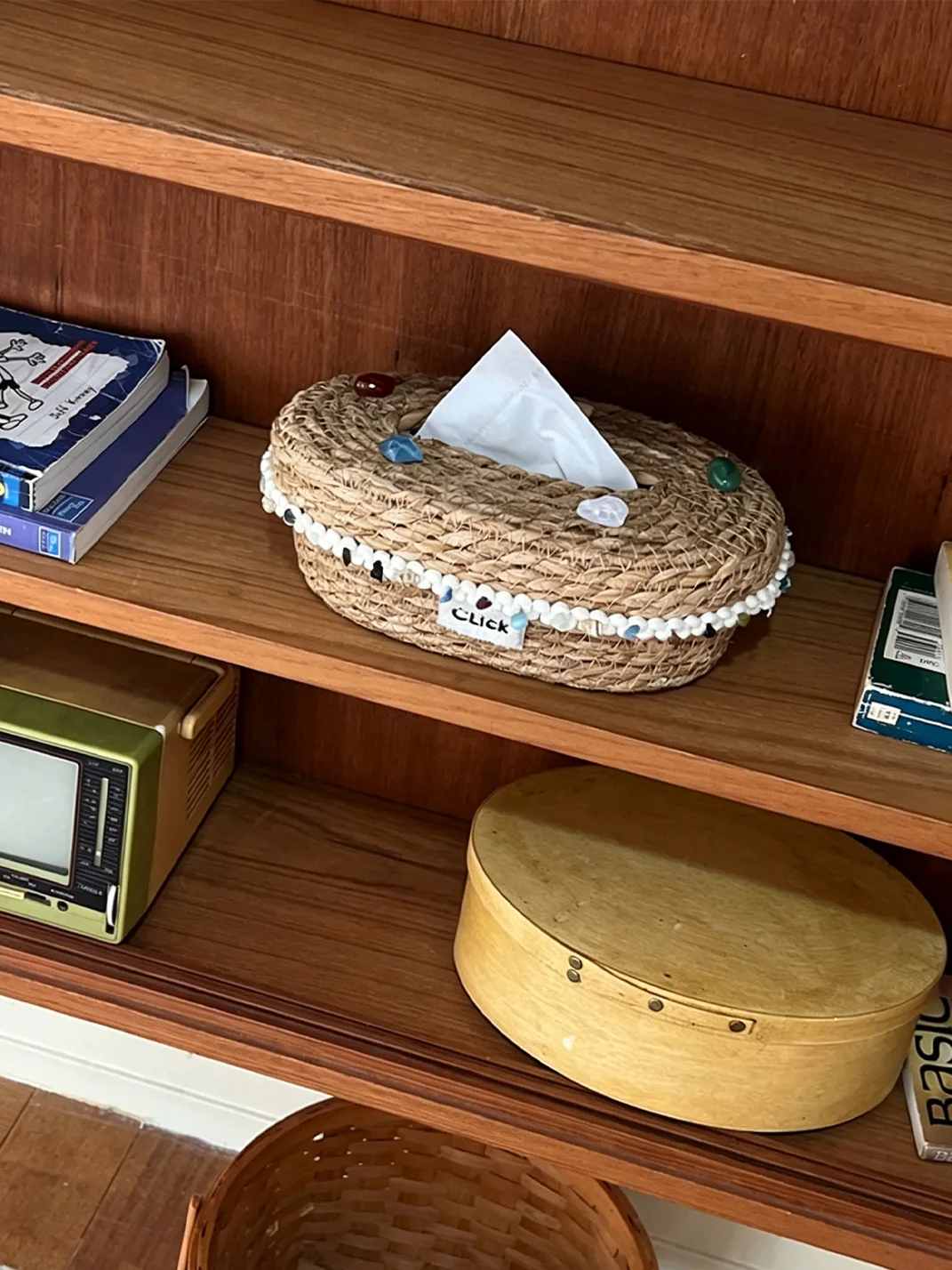 Click | Handwoven Straw Tissue Storage Box