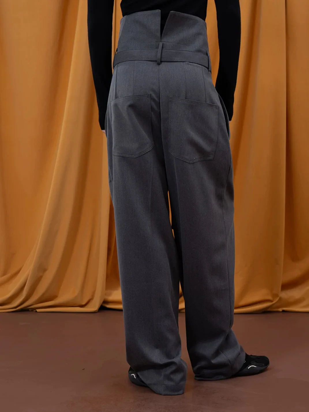 CLP | Foldover Waist Wide-Leg Trousers